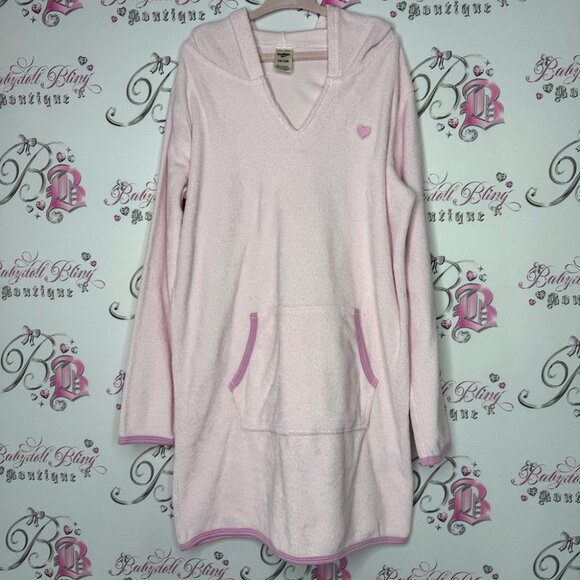 Oshkosh dress terry cloth towel beach coverup long sleeve embroidered heart